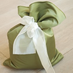 Sacchetti regalo in raso pesante verde scuro