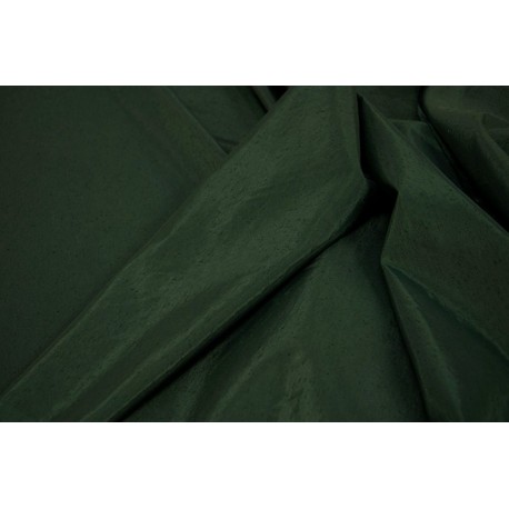 Tessuto sintetico unito di colore verde scuro che mima l’aspetto della seta