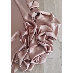 Tessuto al metro in raso elegante Satineè color rosa antico