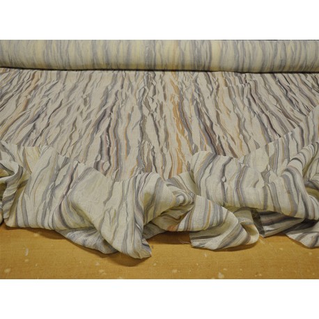 Tessuto al metro in misto lino con fantasia colorata stampata