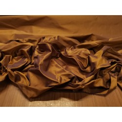 Tessuto al metro in Taffetas 100% di seta color bronzo e viola