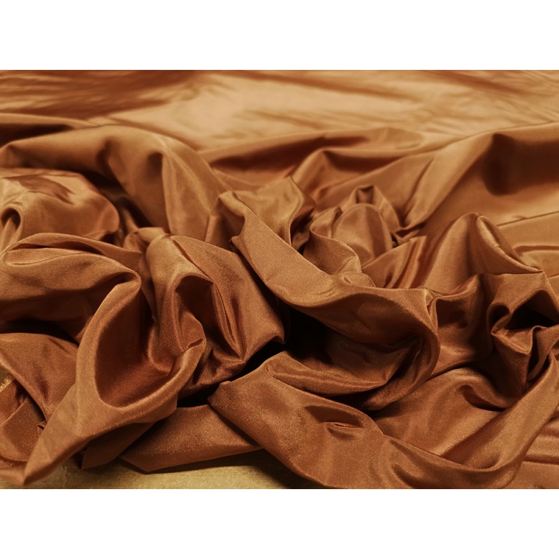Tessuto al metro in Taffetas 100% di seta a righe verticali beige (Sen R18)