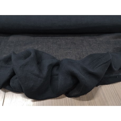 Garza 100% lino venduto al metro, colore nero