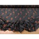 Tessuto in taffetas di misto seta colore nero con disegni floreali rame e neri