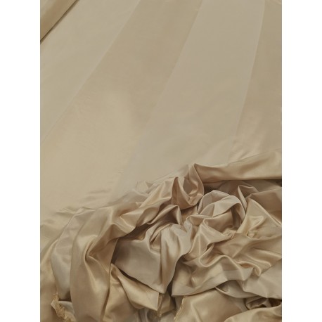 Tessuto al metro in Taffetas 100% di seta a righe verticali nelle tonalità del beige