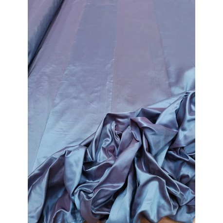 Tessuto al metro in Taffetas 100% di seta a righe verticali nelle tonalità  blu con riflessi viola - Magzero1 S.R.L.S.