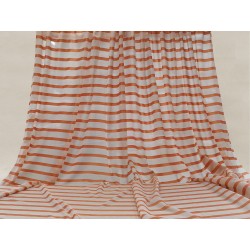 Tessuto a metraggio in mussola di cotone color arancione e beige