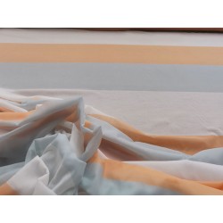 Tessuto a metraggio Bangkok colori arancione, azzurro e bianco