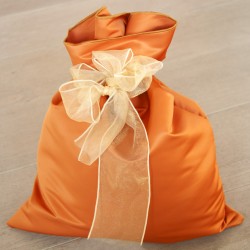 Sacchetto regalo in raso pesante arancio vivo